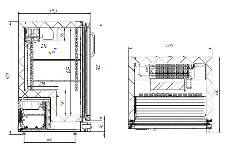 TD102-G dəzgahsız - Gabarit