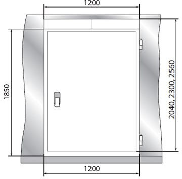 Konteyner qapısı olan qapı bloku - Gabarit